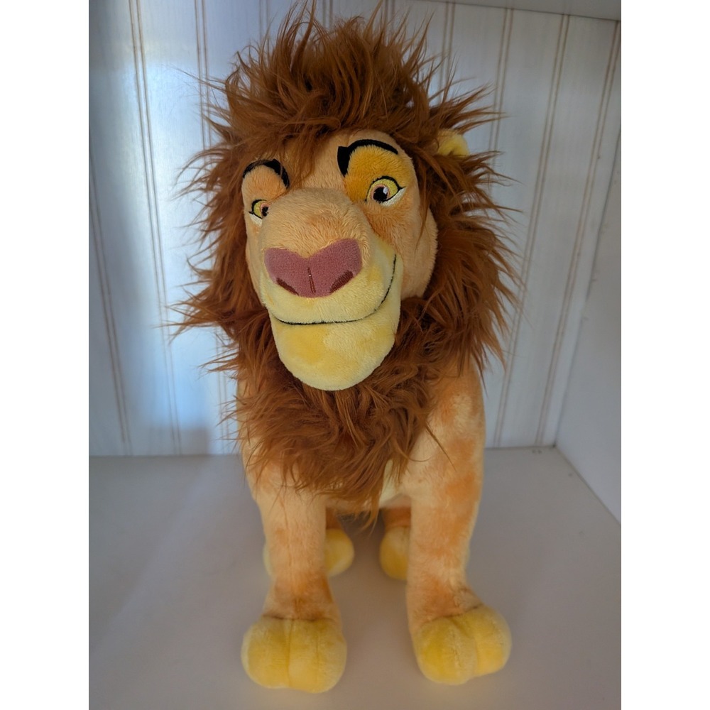 Disney Store Mufasa Lion King Plush 14" Sitting Stuffed Animal Toy